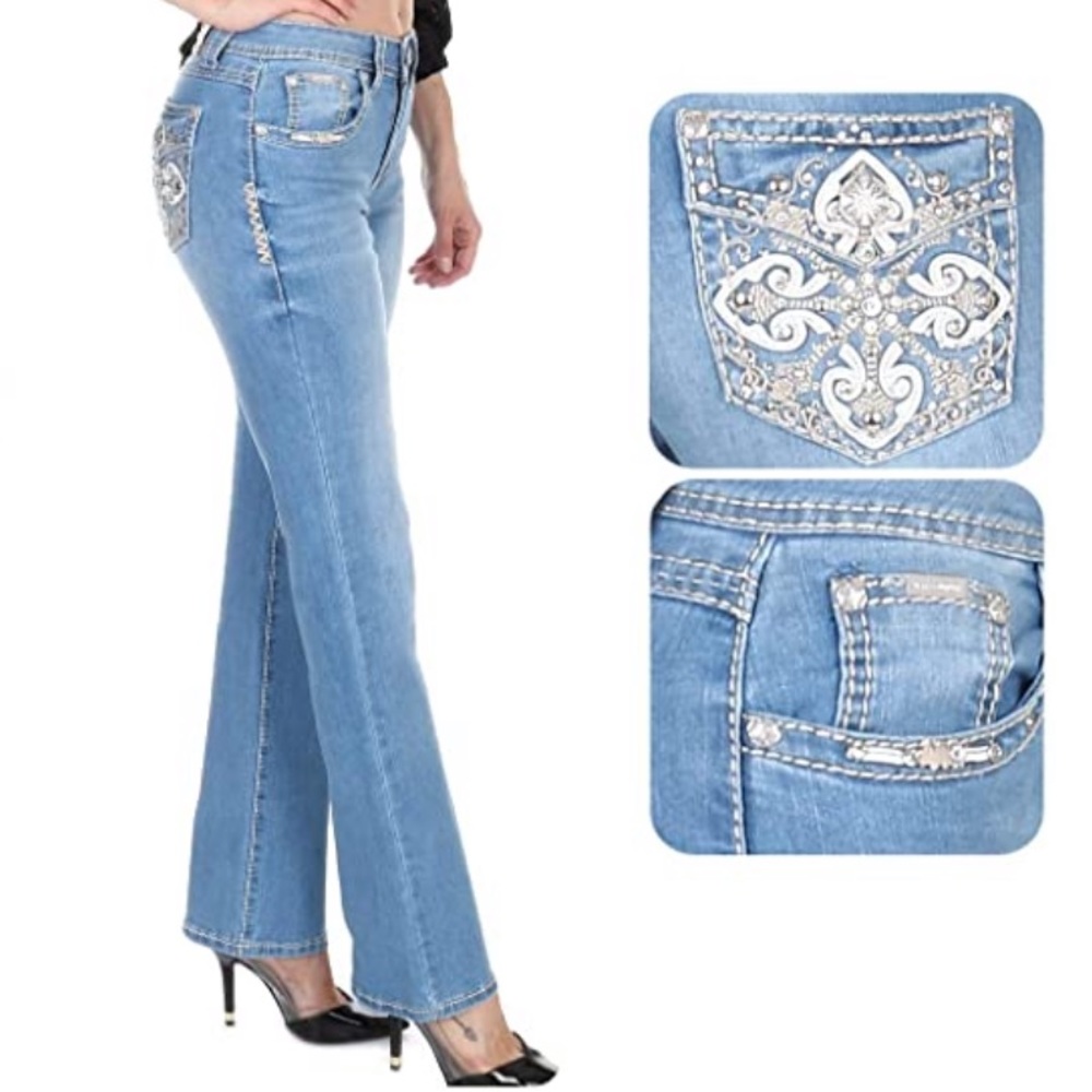 Jack David Mid Rise Bootcut Blue Jeans S587 PB
